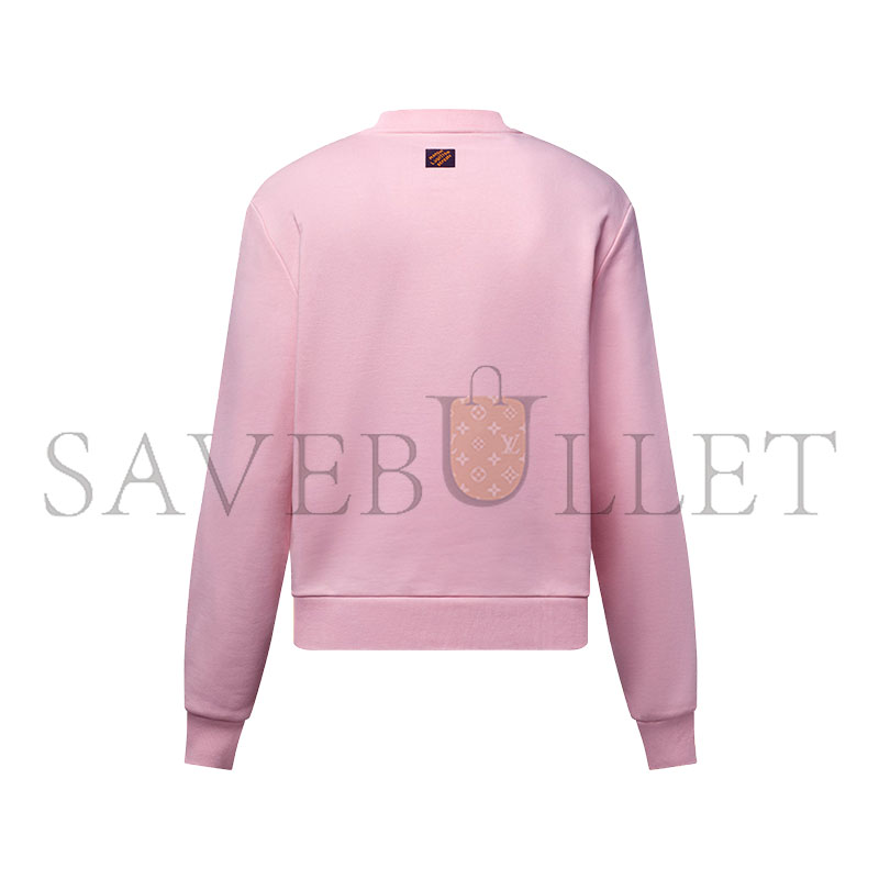 LOUIS VUITTON EMBROIDERED COTTON ROUND NECK TOP 1AHEFK